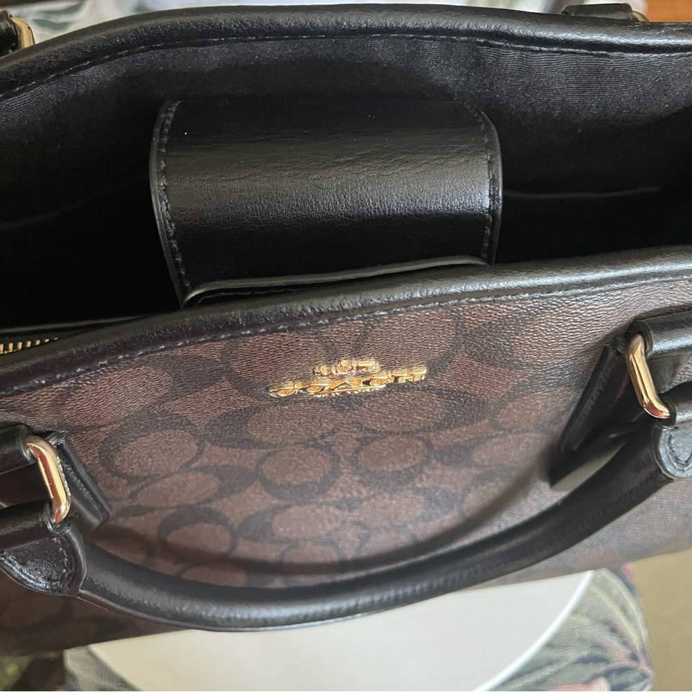 Coach Margot Carryall Signature Canvas Purse Crossbody Brown/Black F58310 NWOT - Picture 8 of 11